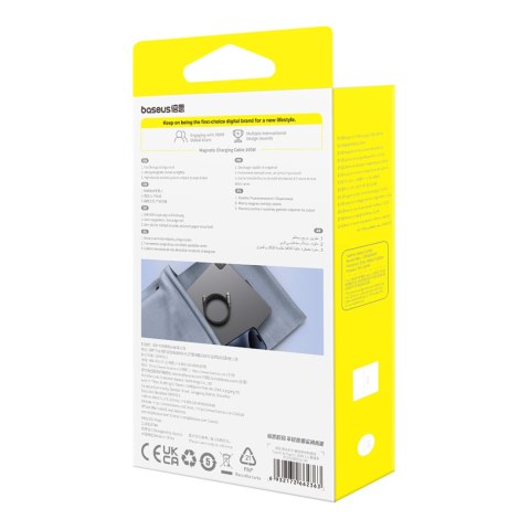 Kabel przewód Tungsten Gold z organizerem magnetycznym USB-C 100W 1m - czarny Kabel przewód Tungsten Gold z organizerem magnetycznym USB-C 100W 1m - czarny