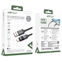 Kabel przewód USB-A - USB-C z wyświetlaczem 480Mb/s 66W 1.2m - czarny