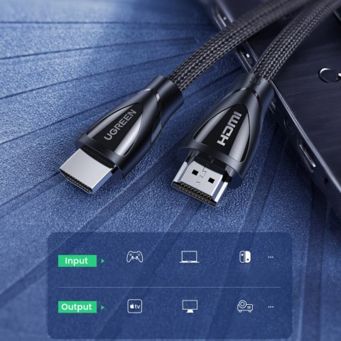 Kabel przewód audio video HDMI 2.1 8K 60Hz 4K 120Hz 1m - czarny Kabel przewód audio video HDMI 2.1 8K 60Hz 4K 120Hz 1m - czarny