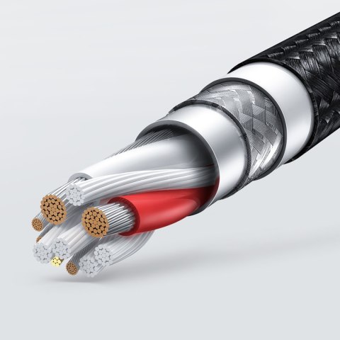 Kabel przewód w oplocie USB-A - iPhone Lightning MFi 1.5m - czarny Kabel przewód w oplocie USB-A - iPhone Lightning MFi 1.5m - czarny