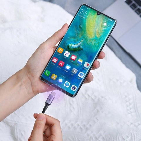 Kabel przewód w opocie USB-C - USB-C PD QC FCP 100W 5A 480Mb/s 1.5m - szary Kabel przewód w opocie USB-C - USB-C PD QC FCP 100W 5A 480Mb/s 1.5m - szary
