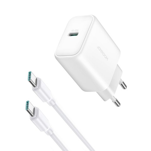 Ładowarka sieciowa USB-C PD 30W QC SFC + kabel USB-C 1m - biały