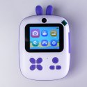 Mini drukarka termiczna dla dzieci z aparatem fotograficznym i kamerą - fioletowa