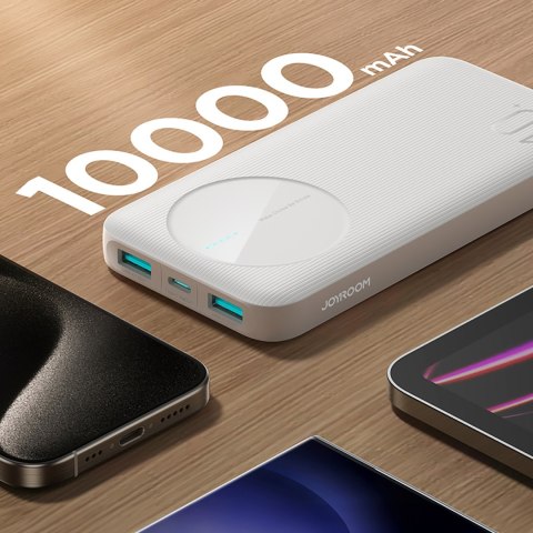 Powerbank JR-PBF12 10000mAh 2.4A 2x USB-A 1x USB-C - biały Powerbank JR-PBF12 10000mAh 2.4A 2x USB-A 1x USB-C - biały