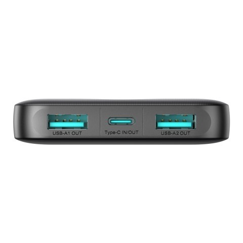 Powerbank JR-PBF12 10000mAh 2.4A 2x USB-A 1x USB-C - czarny Powerbank JR-PBF12 10000mAh 2.4A 2x USB-A 1x USB-C - czarny