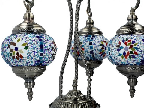 Lampa stołowa - trzy klosze, wielokolorowy Lampa stołowa - trzy klosze, wielokolorowy