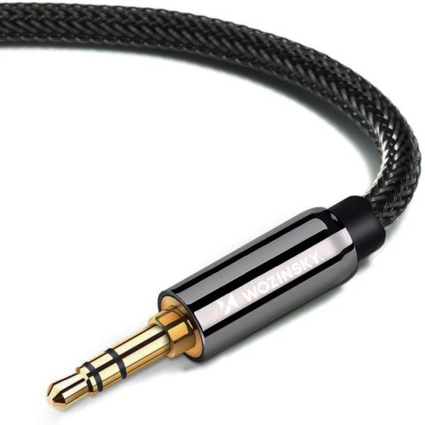 Kabel AUX kątowy męski-męski kabel mini jack 3 m czarny Kabel AUX kątowy męski-męski kabel mini jack 3 m czarny