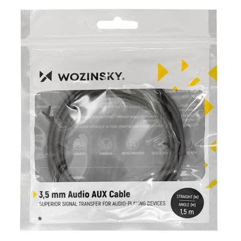 Kabel AUX kątowy męski-męski kabel mini jack 3 m czarny Kabel AUX kątowy męski-męski kabel mini jack 3 m czarny
