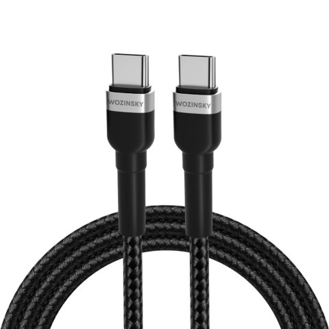 Kabel przewód w oplocie USB-C - USB-C PD 65W 2m czarny Kabel przewód w oplocie USB-C - USB-C PD 65W 2m czarny