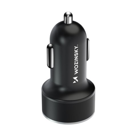 Ładowarka samochodowa do zapalniczki USB-C USB-A 36W czarna Ładowarka samochodowa do zapalniczki USB-C USB-A 36W czarna