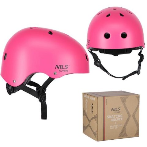 MR290+H230 KASK Z OCHRANIACZAMI ZESTAW RÓŻOWY ROZM. S NILS EXTREME MR290+H230 KASK Z OCHRANIACZAMI ZESTAW RÓŻOWY ROZM. S NILS EXTREME