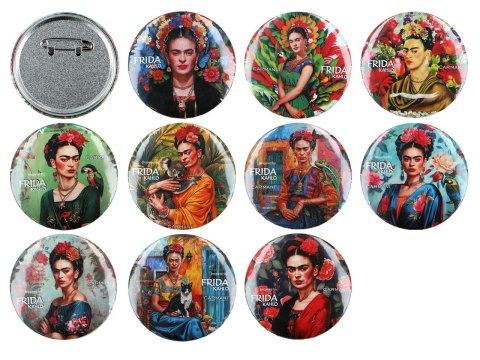Kpl. 10 przypinek - Mix, F. Kahlo (CARMANI) Kpl. 10 przypinek - Mix, F. Kahlo (CARMANI)
