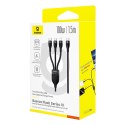3w1 Kabel przewód Flash Series 3 100W USB-C - 2x USB-C iPhone Lightning 1.5m - czarny
