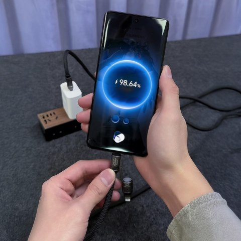 4w1 Kabel przewód smycz USB-A / USB-C / iPhone Lightning PD QC 65W 1.5m - czarny 4w1 Kabel przewód smycz USB-A / USB-C / iPhone Lightning PD QC 65W 1.5m - czarny