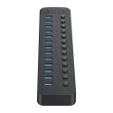 Hub CT2U3-13AB z włącznikami 13x USB-A - czarny