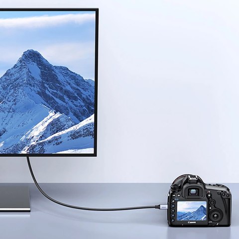 Kabel przewód micro HDMI - HDMI 2.1 8K 1m - szary Kabel przewód micro HDMI - HDMI 2.1 8K 1m - szary