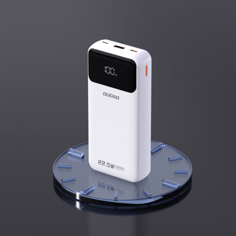 Powerbank 20000mAh z wbudowanymi kablami iPhone Lightning USB-C USB-A 22.5W PD - biały Powerbank 20000mAh z wbudowanymi kablami iPhone Lightning USB-C USB-A 22.5W PD - biały