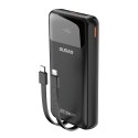 Powerbank 20000mAh z wbudowanymi kablami iPhone Lightning USB-C USB-A 22.5W PD - czarny