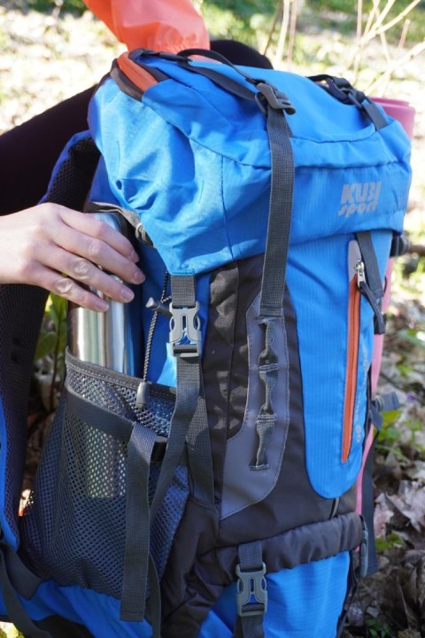 Plecak Turystyczny do Wędrówek Damski Męski Niebieski Pojemny KUBISPORT 60L Plecak Turystyczny do Wędrówek Damski Męski Niebieski Pojemny KUBISPORT 60L