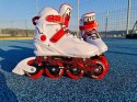 Rolki Damskie Męskie Białe Kauczukowe Solidne z Hamulcem KUBISPORT roz. 37