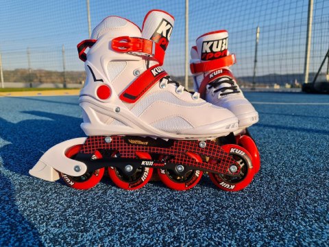 Rolki Damskie Męskie Białe Kauczukowe Solidne z Hamulcem KUBISPORT roz. 37 Rolki Damskie Męskie Białe Kauczukowe Solidne z Hamulcem KUBISPORT roz. 37