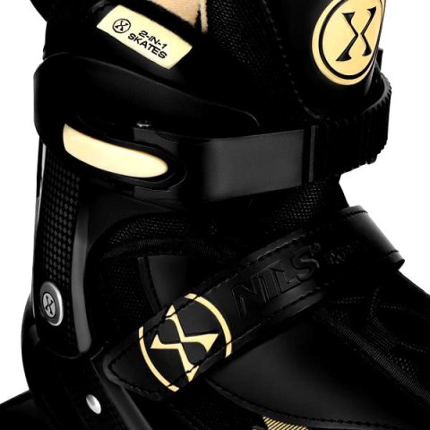 NH382 ŁYŻWOROLKI 2W1 ENZO BEŻOWE ROZM. L(40-43) Z WYM. PŁOZĄ HOKEJOWĄ NILS EXTREME