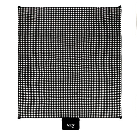 NC2311 KOC PIKNIKOWY BIAŁO-CZARNY 200x200 CM PE + ALU NILS CAMP