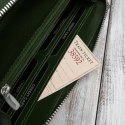 Ciemnozielony portfel damski skórzany z tłoczeniem kwiatowym RFID Paolo Peruzzi AL-13-GB