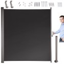 Markiza boczna tarasowa LUARO parawan zwijana 180 x 400 cm szara