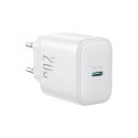 Ładowarka sieciowa USB-C PD QC 20W + kabel USB-C 1m - biała