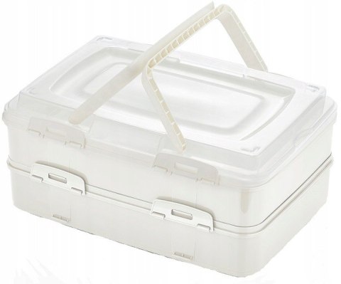 POJEMNIK BOX NA CIASTO - PODWÓJNY ECRU DO PRZENOSZENIA POJEMNIK BOX NA CIASTO - PODWÓJNY ECRU DO PRZENOSZENIA