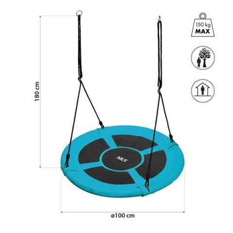 NB5031 BOCIANIE GNIAZDO HUŚTAWKA TURKUS ŚR.100 CM NILS NB5031 BOCIANIE GNIAZDO HUŚTAWKA TURKUS ŚR.100 CM NILS