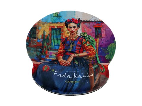 Podkładka pod mysz komputerową z poduszką na nadgarstek - inspirowana malarstwem F. Kahlo (CARMANI) Podkładka pod mysz komputerową z poduszką na nadgarstek - inspirowana malarstwem F. Kahlo (CARMANI)