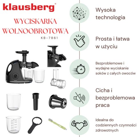SOKOWIRÓWKA WYCISKARKA WOLNOOBROTOWA KLAUSBERG KB-7861 SOKOWIRÓWKA WYCISKARKA WOLNOOBROTOWA KLAUSBERG KB-7861