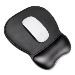Ergonomiczna podkładka pod mysz i nadgarstek żelowa eco skóra duża antypoślizgowa - czarna