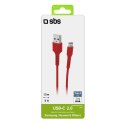 Kabel przewód USB-A - USB-C 1.5m - czerwony