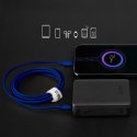 Kabel przewód w oplocie USB-C - USB-C 60W 1.5m - niebieski