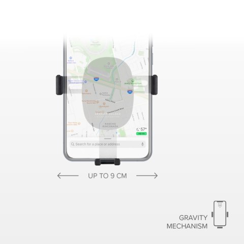 Uchwyt samochodowy grawitacyjny do smartfona na kratkę nawiewu - czarny Uchwyt samochodowy grawitacyjny do smartfona na kratkę nawiewu - czarny