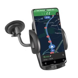 Uchwyt samochodowy na smartfona do 6.8'' na szybę - czarny