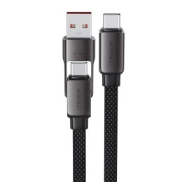Kabel przewód USB-C - USB-A / USB-C 480Mb/s 3A 0.2m - czarny