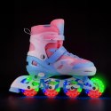 NA0189 ZESTAW LED ŁYŻWOROLKI OCHRANIACZE MOONBEAM BIAŁE ROZM. L(39-42) NILS EXTREME