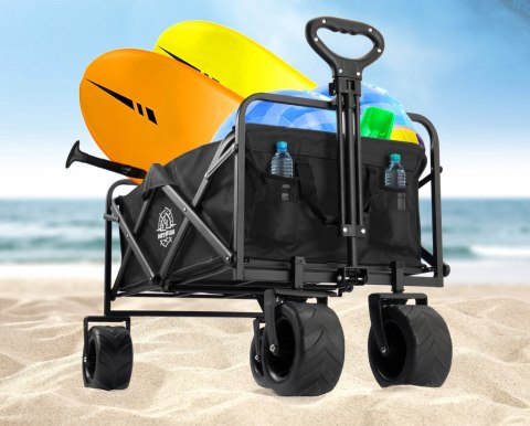 Wózek ogrodowy plażowy składany KORAL czarny Wózek ogrodowy plażowy składany KORAL czarny