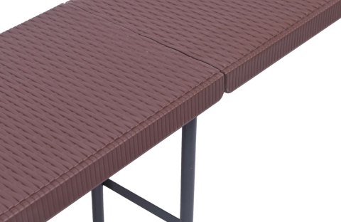 Ławka cateringowa składana RATTAN brązowa Ławka cateringowa składana RATTAN brązowa