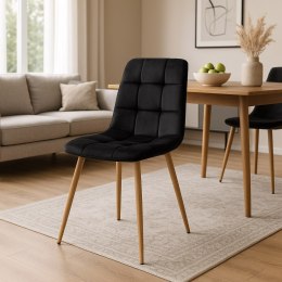 Krzesło welurowe MONTANA VELVET czarne