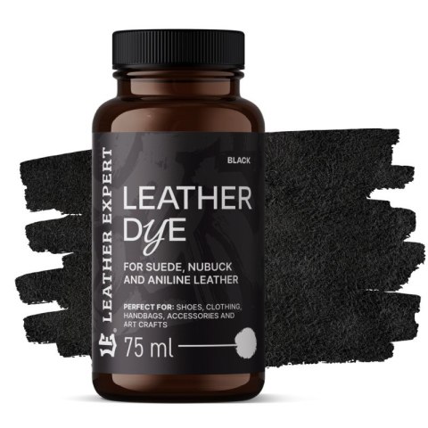 Farba do zamszu, nubuku, aniliny kolor czarny 75ml Leather Expert Leather Dye LE-21-D75BL
