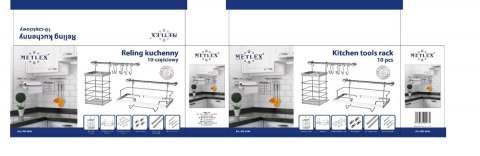 RELING KUCHENNY 10 ELEMENTOWY METLEX MX-4540 srebrny RELING KUCHENNY 10 ELEMENTOWY METLEX MX-4540 srebrny