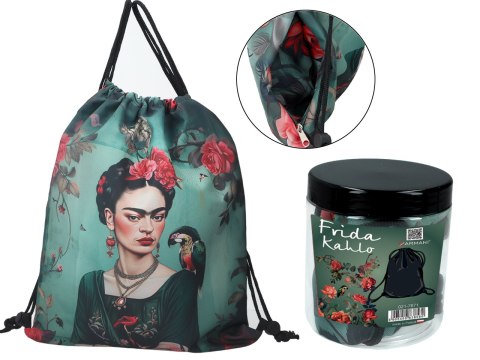 Worek na plecy z kieszenią w tubie - F. Kahlo (CARMANI)