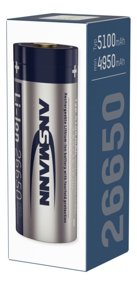 Akumulator Ansmann LiIon 26650 typ 5100 z USBC Akumulator Ansmann LiIon 26650 typ 5100 z USBC