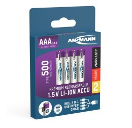 Akumulatory Ansmann LiIon AAA typ 500 4 szt