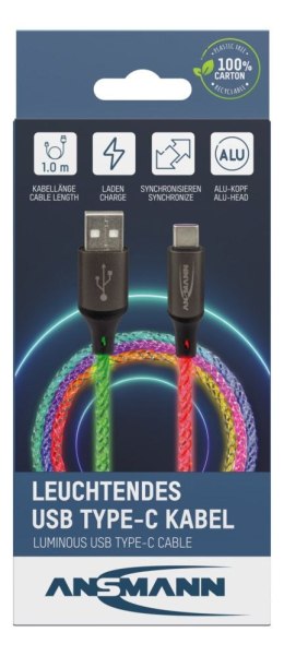 Kabel Ansmann USBAC z oświetleniem LED 100cm